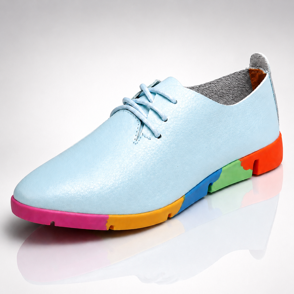 Clarissa Rainbow Leather Sneakers