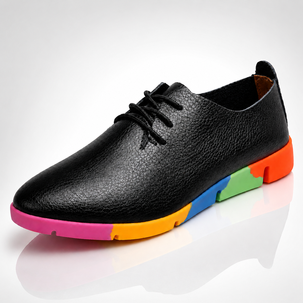 Clarissa Rainbow Leather Sneakers