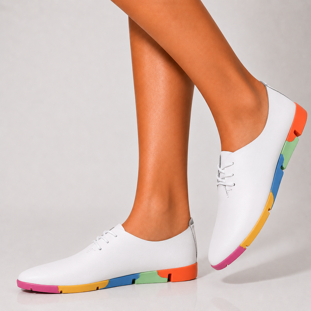 Clarissa Rainbow Leather Sneakers