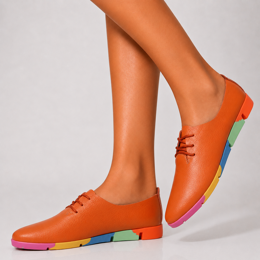 Clarissa Rainbow Leather Sneakers