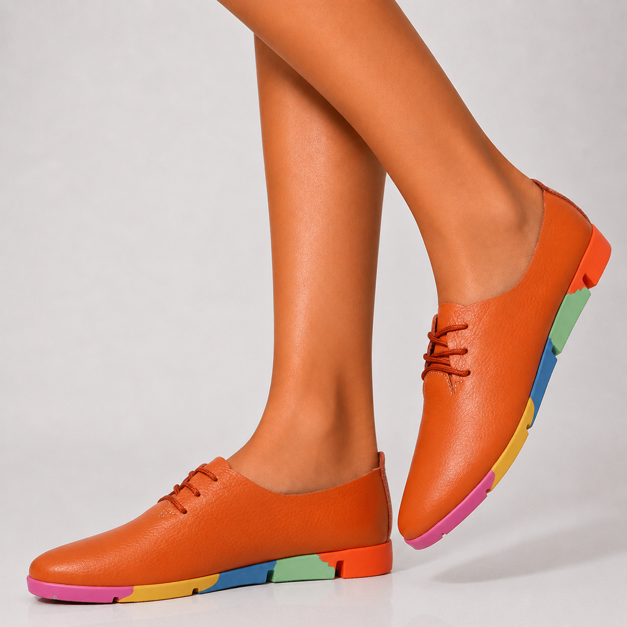 Clarissa Rainbow Leather Sneakers