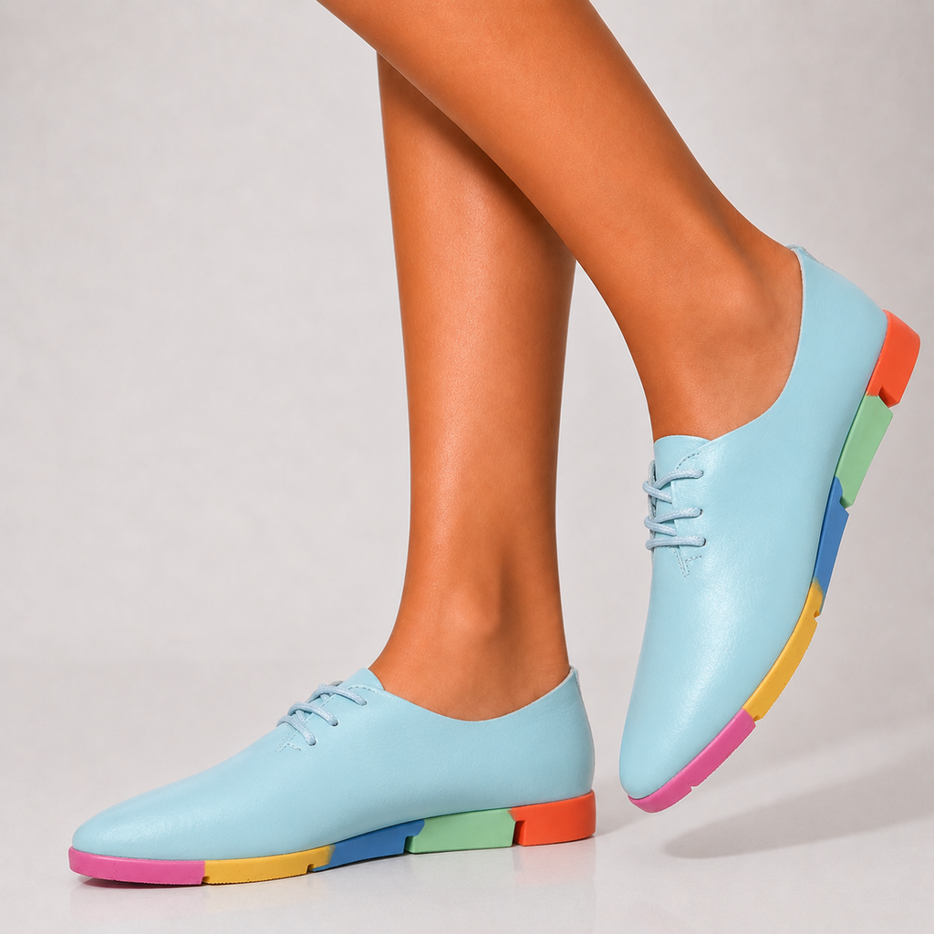 Clarissa Rainbow Leather Sneakers