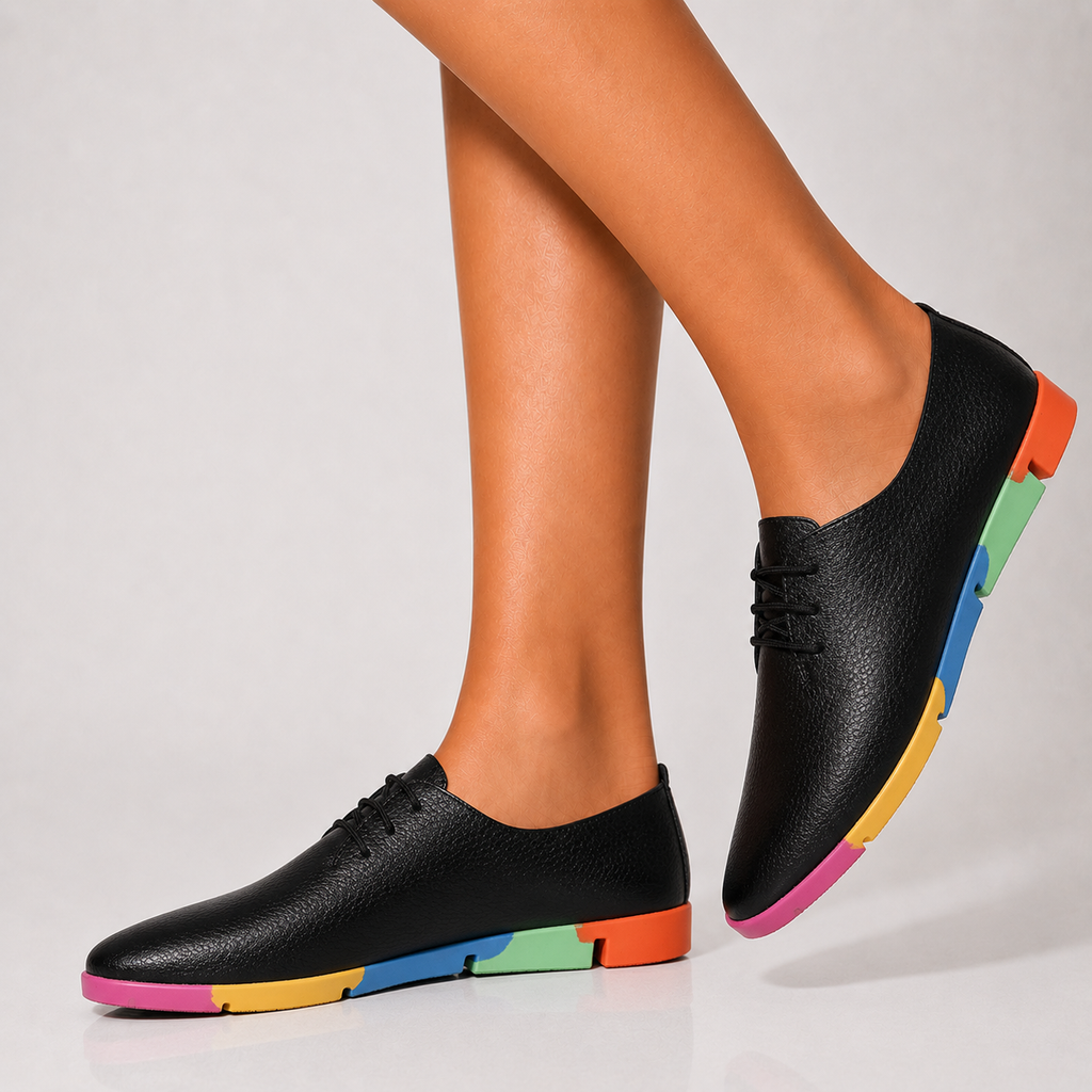 Clarissa Rainbow Leather Sneakers