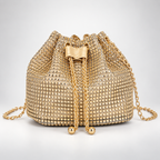 Sparkling Rhinestone Drawstring Bag