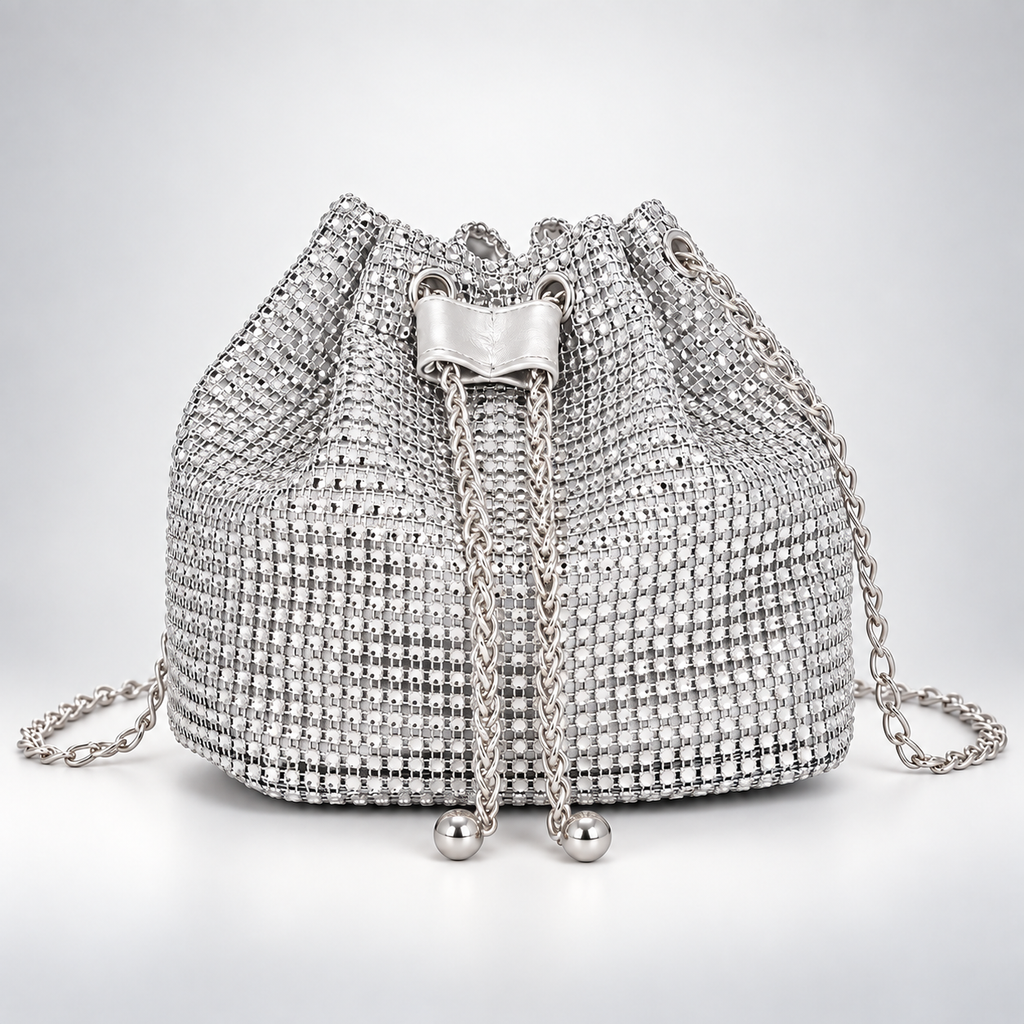 Sparkling Rhinestone Drawstring Bag