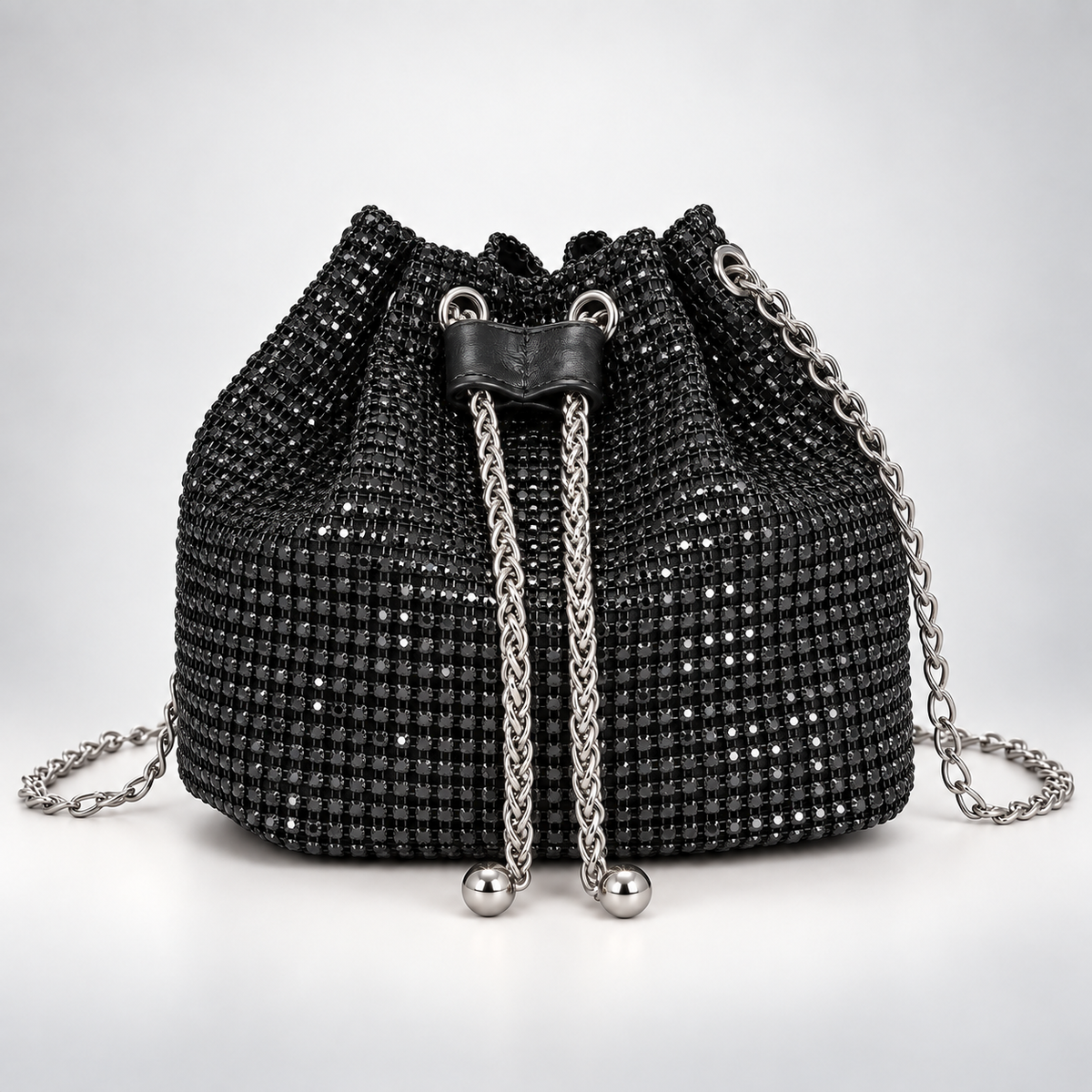 Sparkling Rhinestone Drawstring Bag