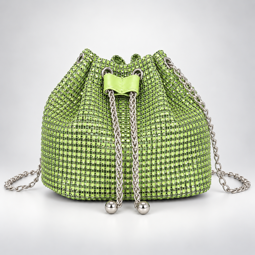 Sparkling Rhinestone Drawstring Bag