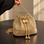 Sparkling Rhinestone Drawstring Bag