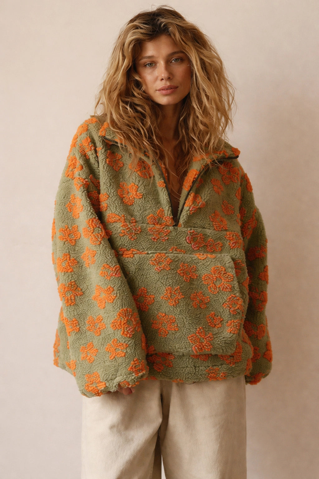 Floral Luxe Zip Hoodie