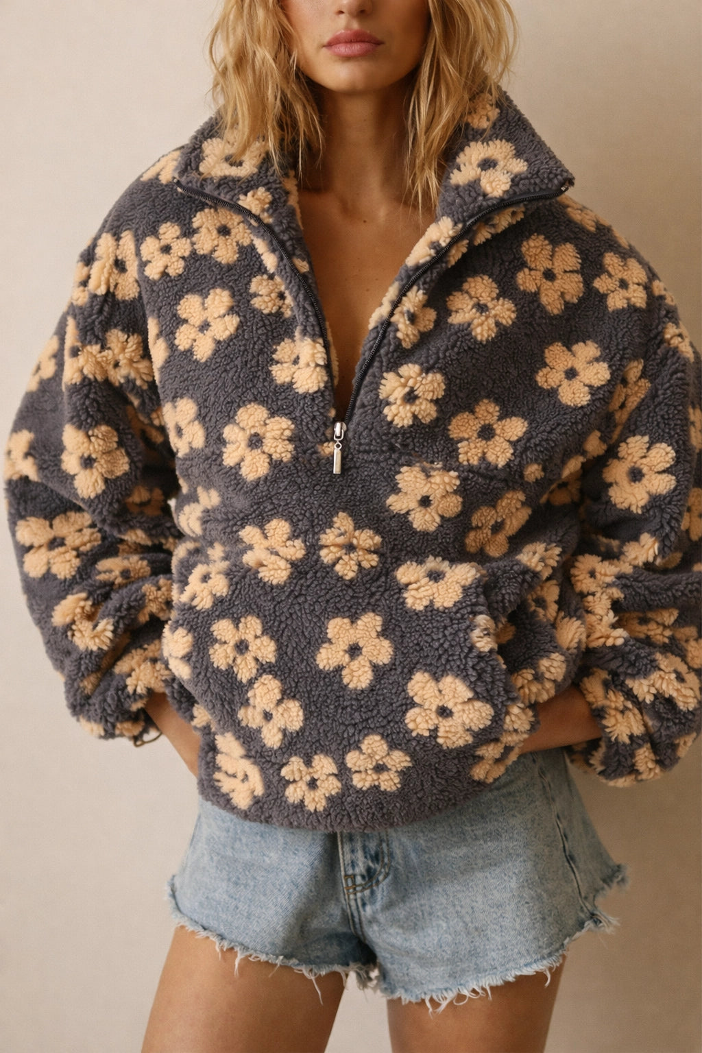 Floral Luxe Zip Hoodie