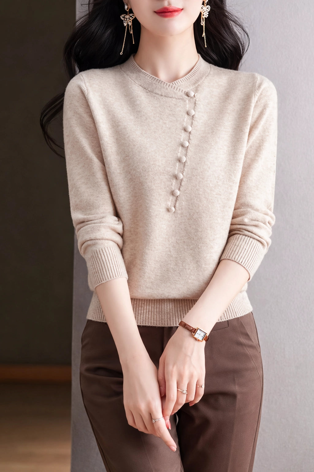 Classic Stand Collar Knit