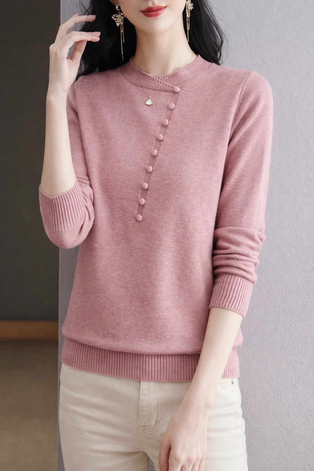 Classic Stand Collar Knit
