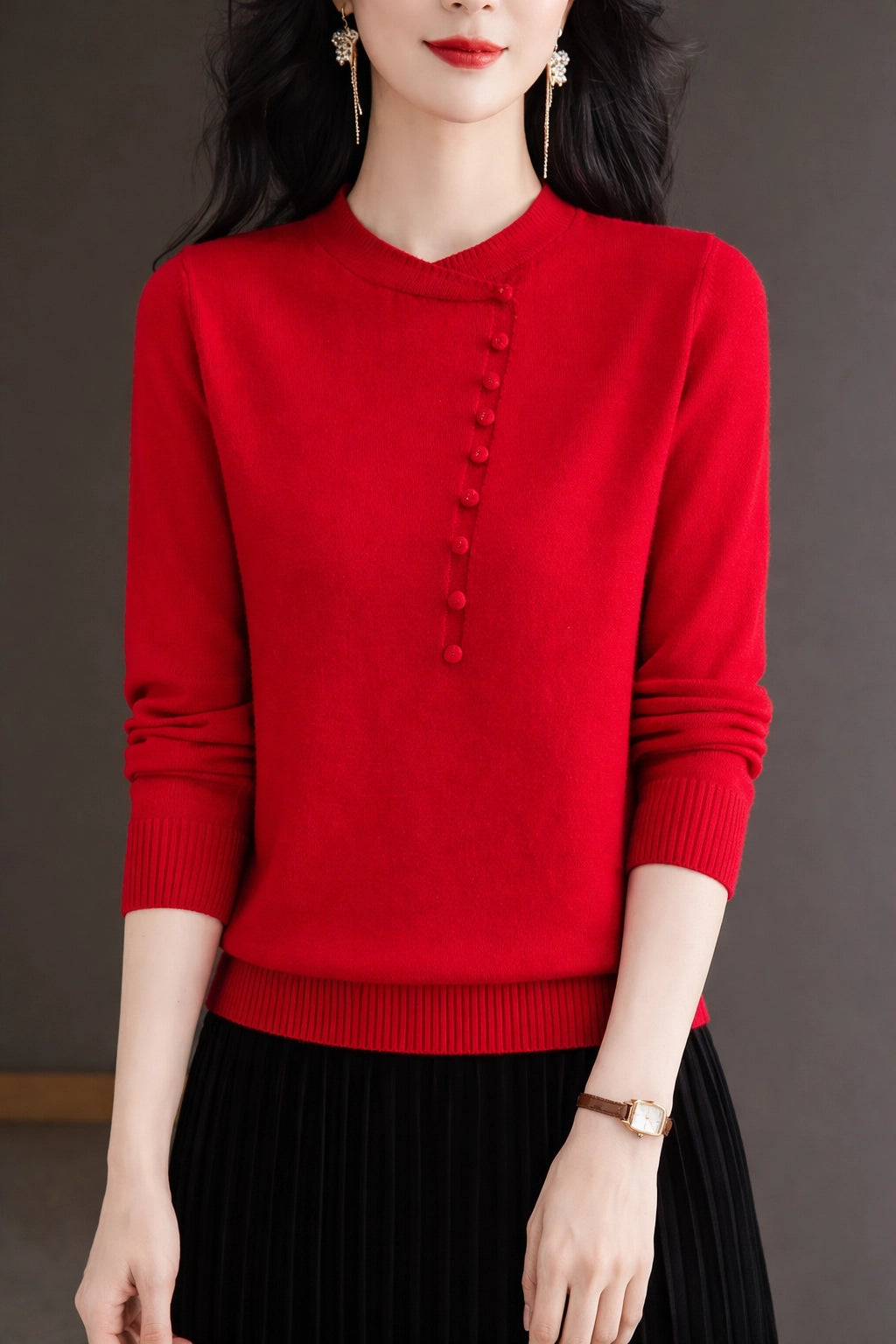 Classic Stand Collar Knit