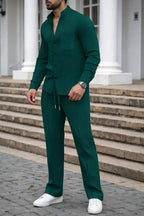 Waffle Knit Casual Suit