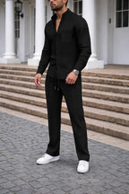 Waffle Knit Casual Suit