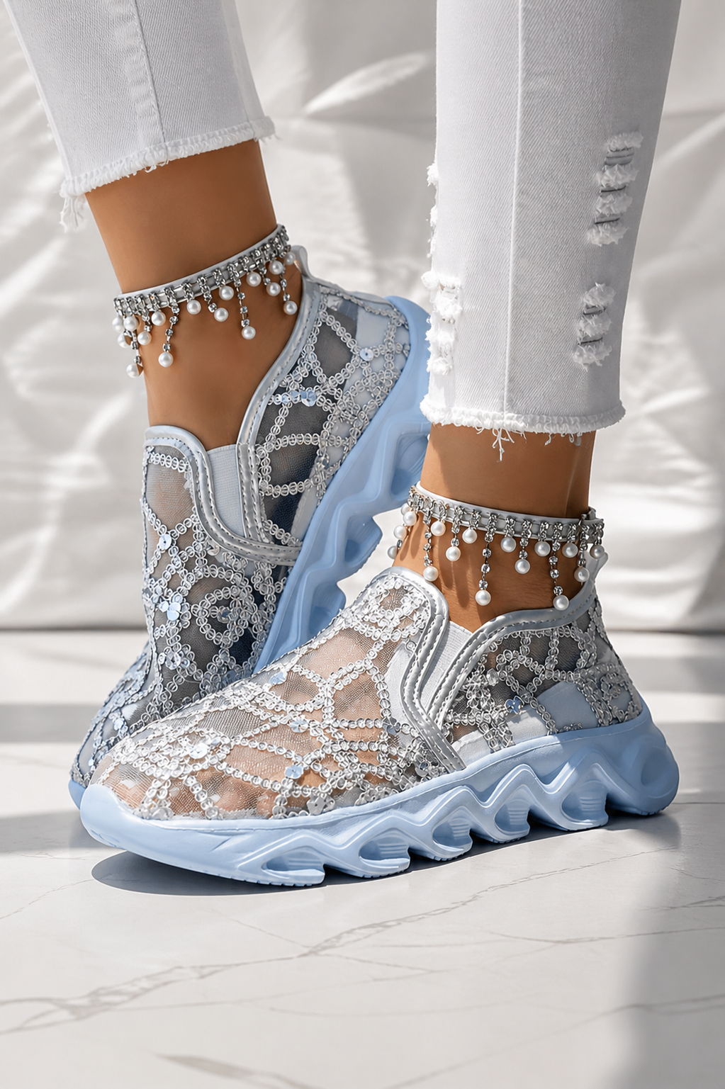 Women’s Mesh Sequined Sneakers