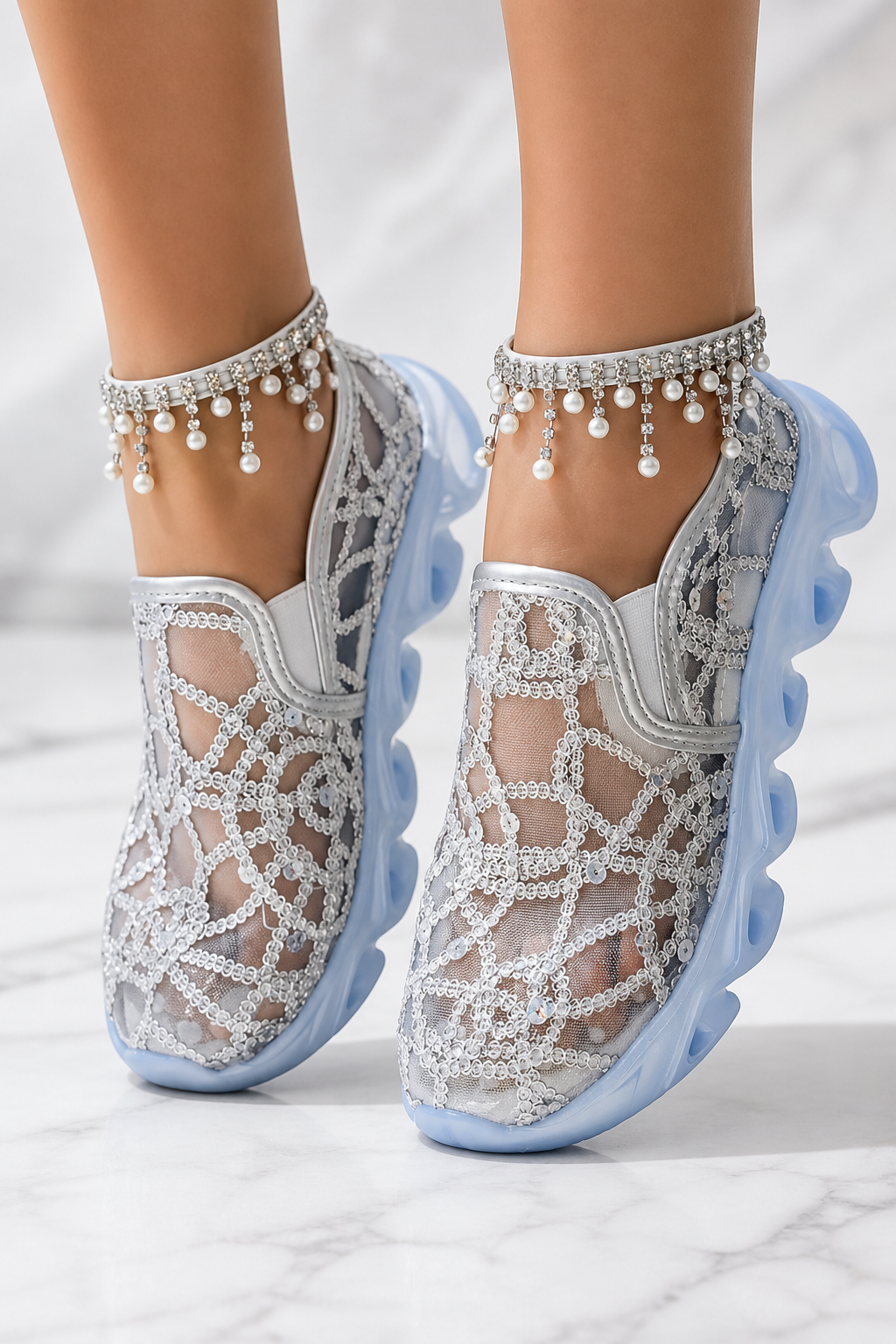 Women’s Mesh Sequined Sneakers