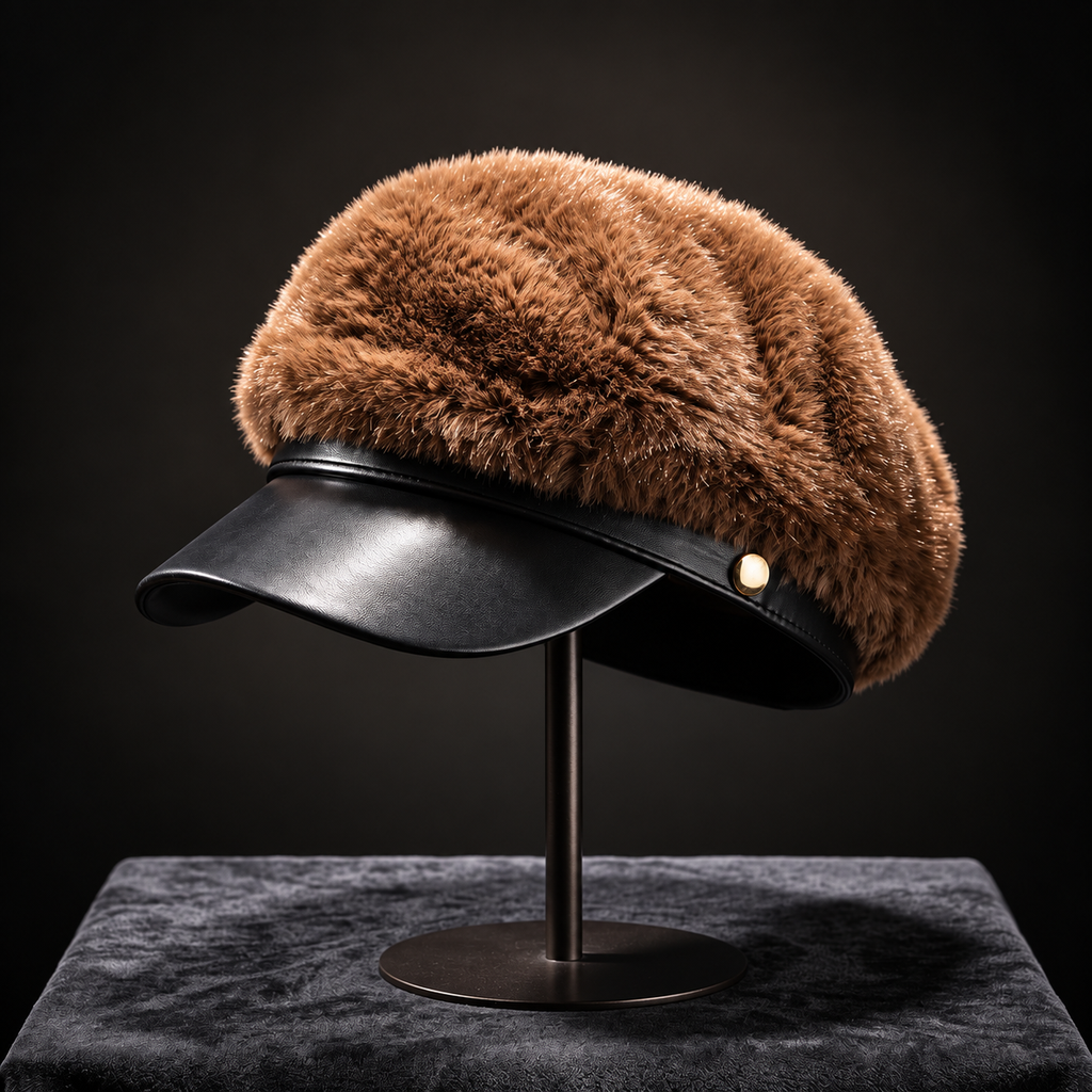 Mink Fur Octagonal Beret