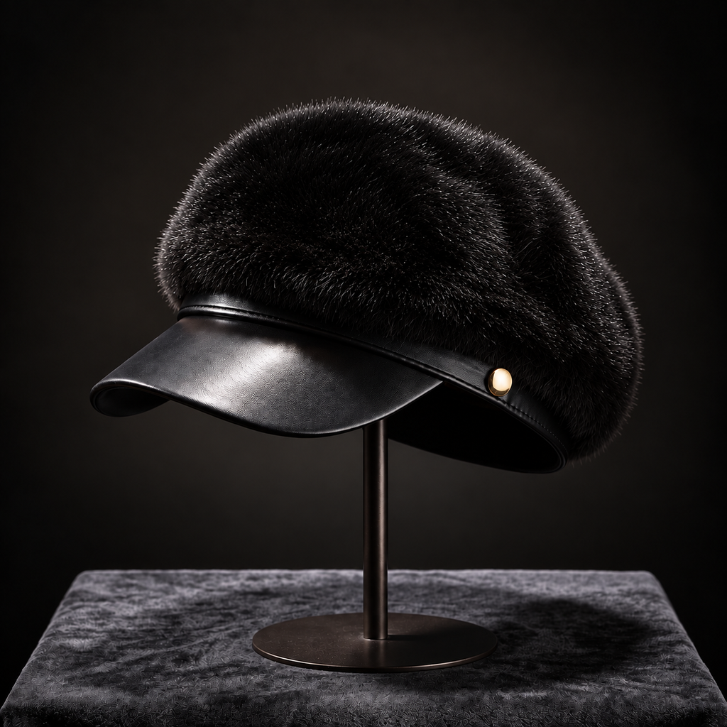 Mink Fur Octagonal Beret