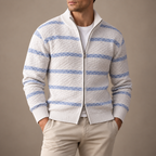 Stand Collar Striped Sweater