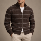 Stand Collar Striped Sweater