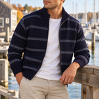 Stand Collar Striped Sweater