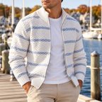 Stand Collar Striped Sweater