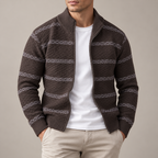 Stand Collar Striped Sweater