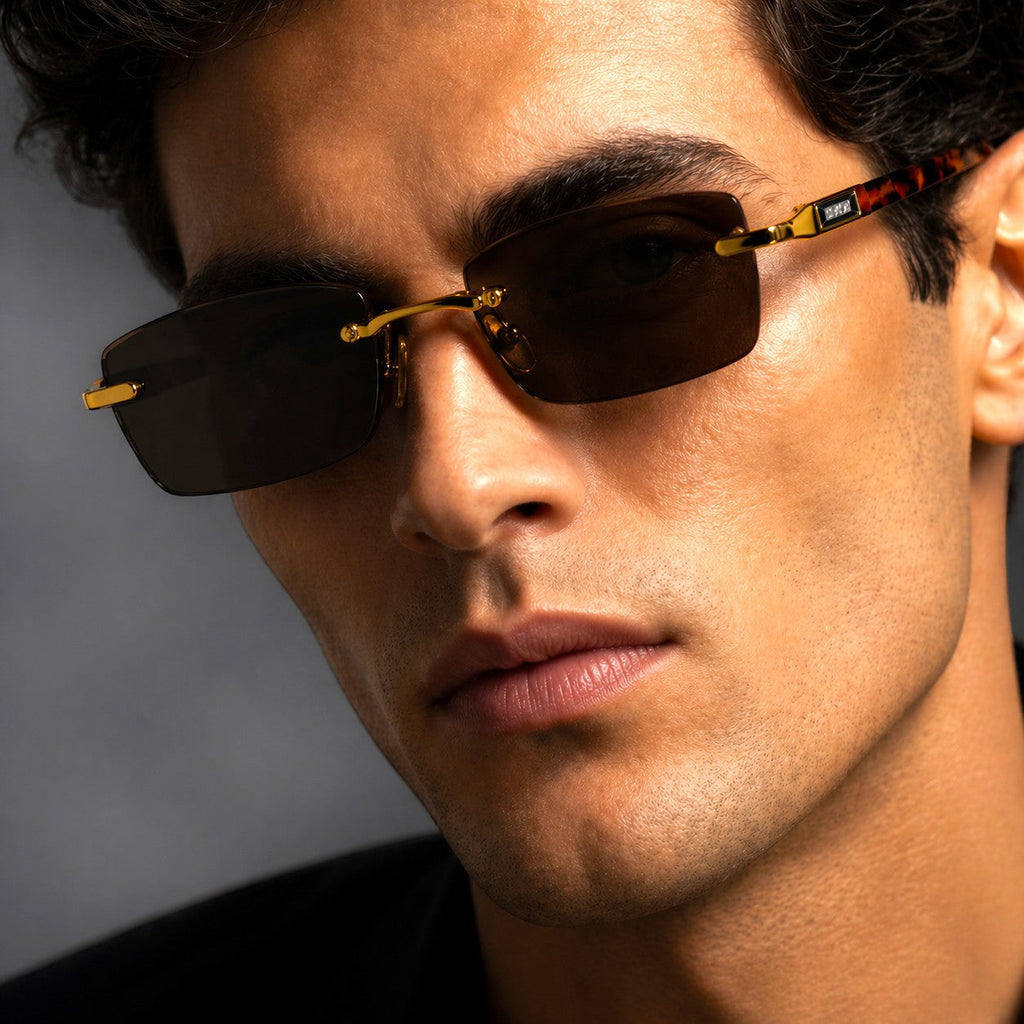 Retro Rimless Mirror Sunglasses