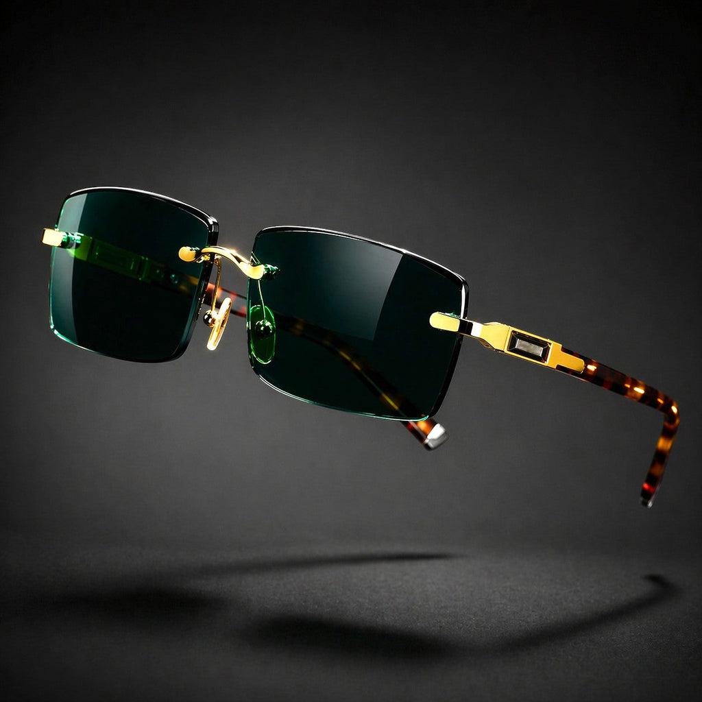Retro Rimless Mirror Sunglasses