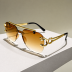 LuxePilot Rimless Pilot Sunglasses