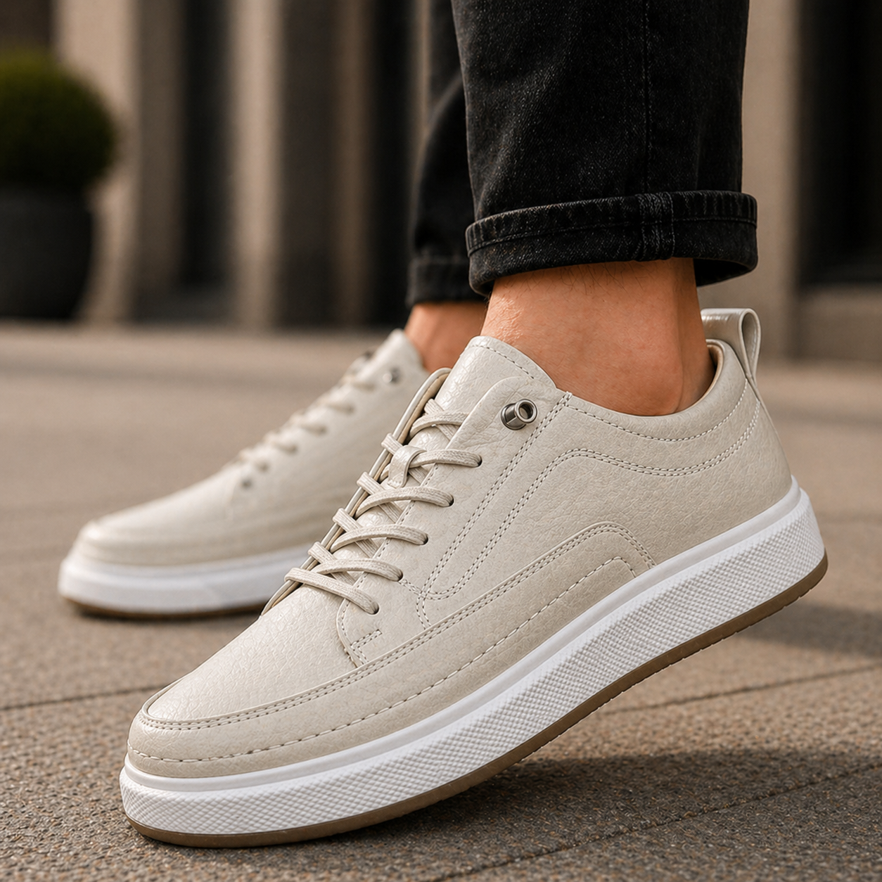 Leather Casual Oxford Sneakers