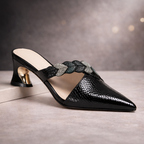 Classic Square Toe Block Heel