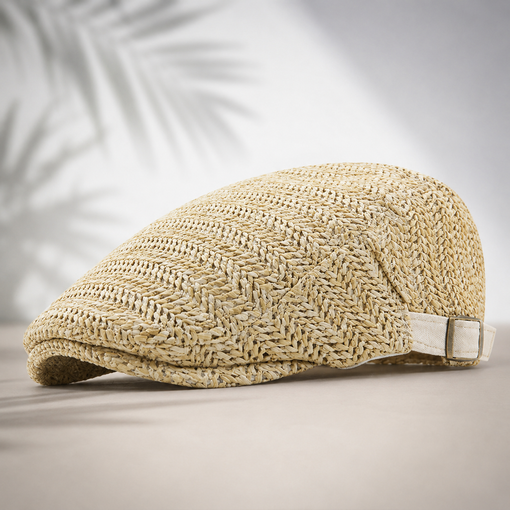 Vintage Straw Beret Cap