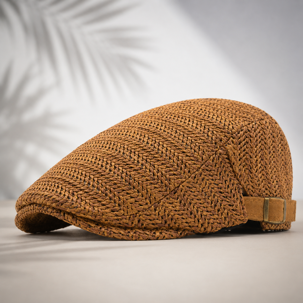 Vintage Straw Beret Cap