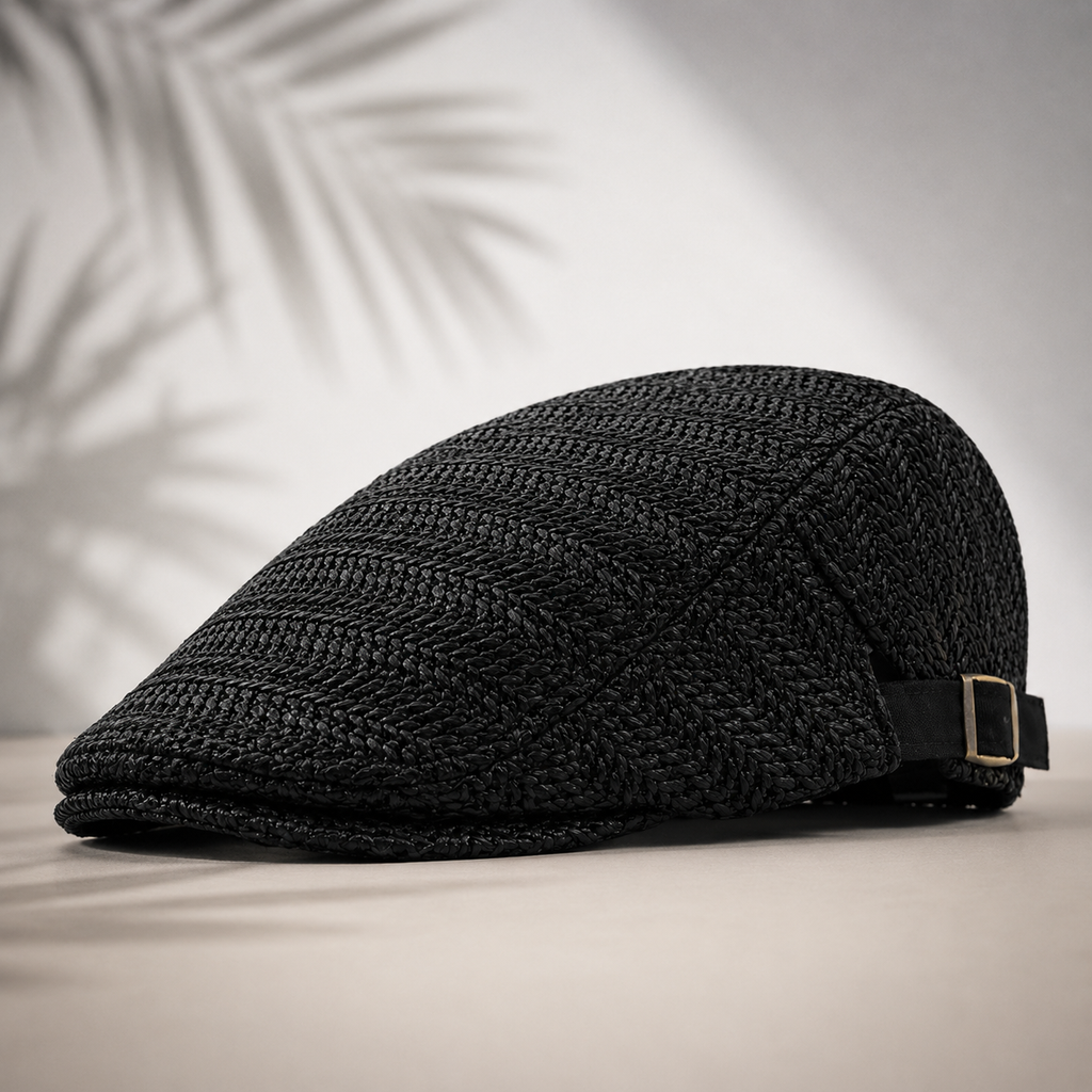 Vintage Straw Beret Cap