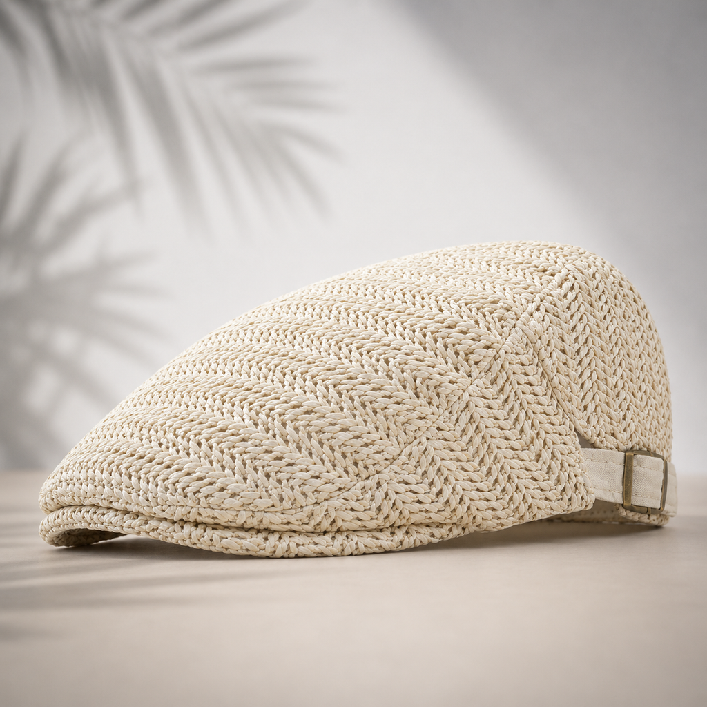 Vintage Straw Beret Cap