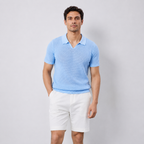 Men's Hollow Knit V-Neck Polo