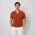 Men's Hollow Knit V-Neck Polo