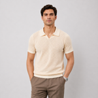 Men's Hollow Knit V-Neck Polo