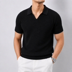 Men's Hollow Knit V-Neck Polo