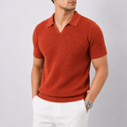 Men's Hollow Knit V-Neck Polo