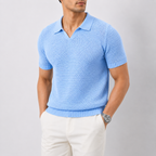 Men's Hollow Knit V-Neck Polo