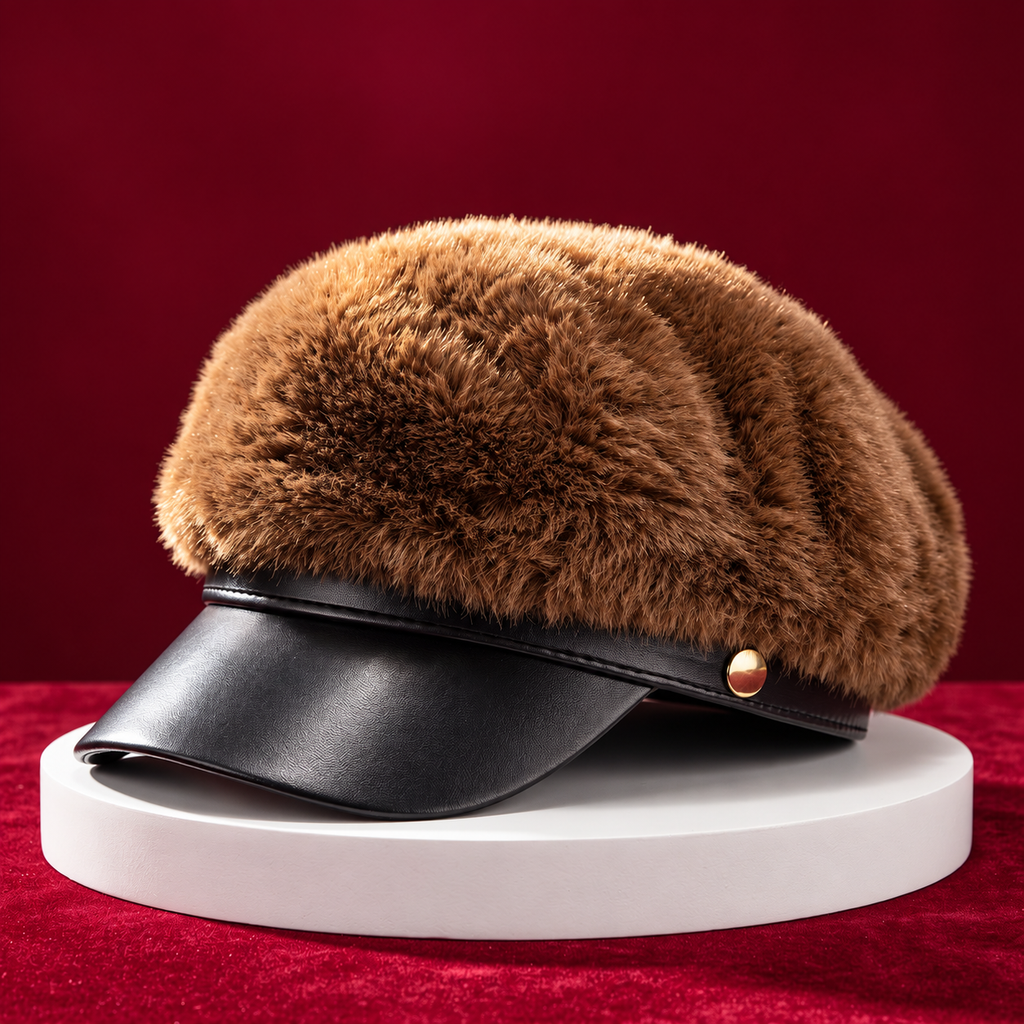 Mink Fur Octagonal Beret