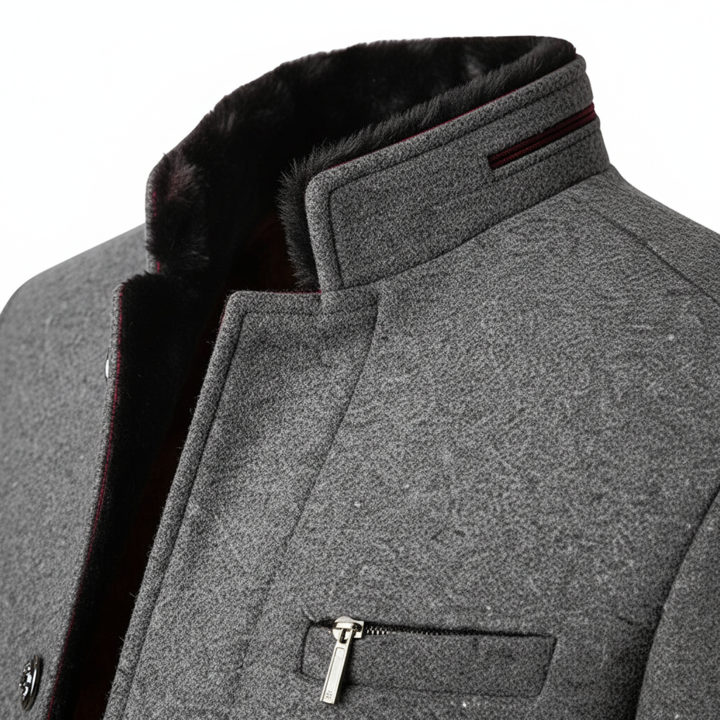 Stand Collar Woollen Coat