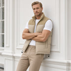 Collar Padded Sleeveless Vest