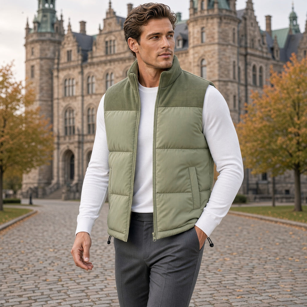 Collar Padded Sleeveless Vest