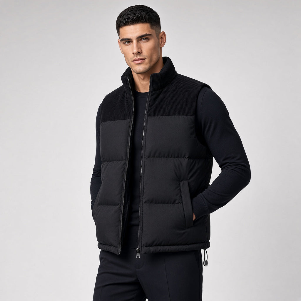 Collar Padded Sleeveless Vest