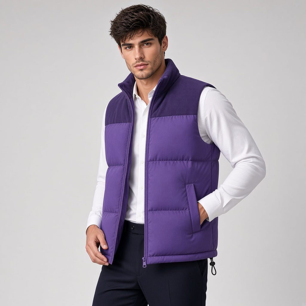 Collar Padded Sleeveless Vest