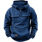 Vintage Multi-Pocket Zip Hoodie